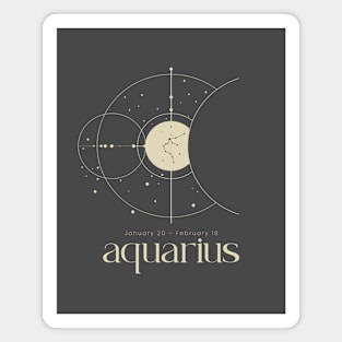 Minimalist Aquarius Zodiac Sign Magnet